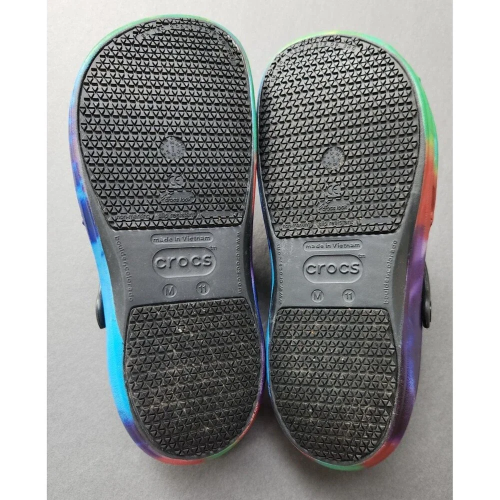 Crocs Bistro Clogs Mens 11 Tie Dye Groovy Non Slip Pride Work  Shoe Restaurant